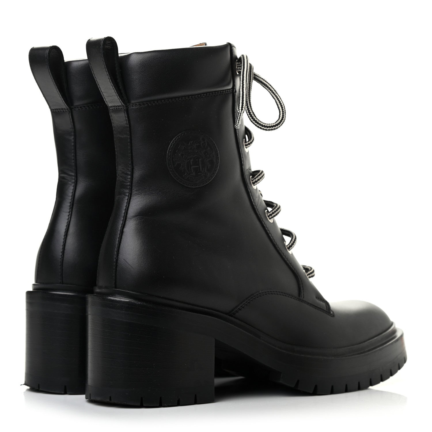 Hermes Calfskin Bridge Ankle Boots 36.5 Black 4 of 8