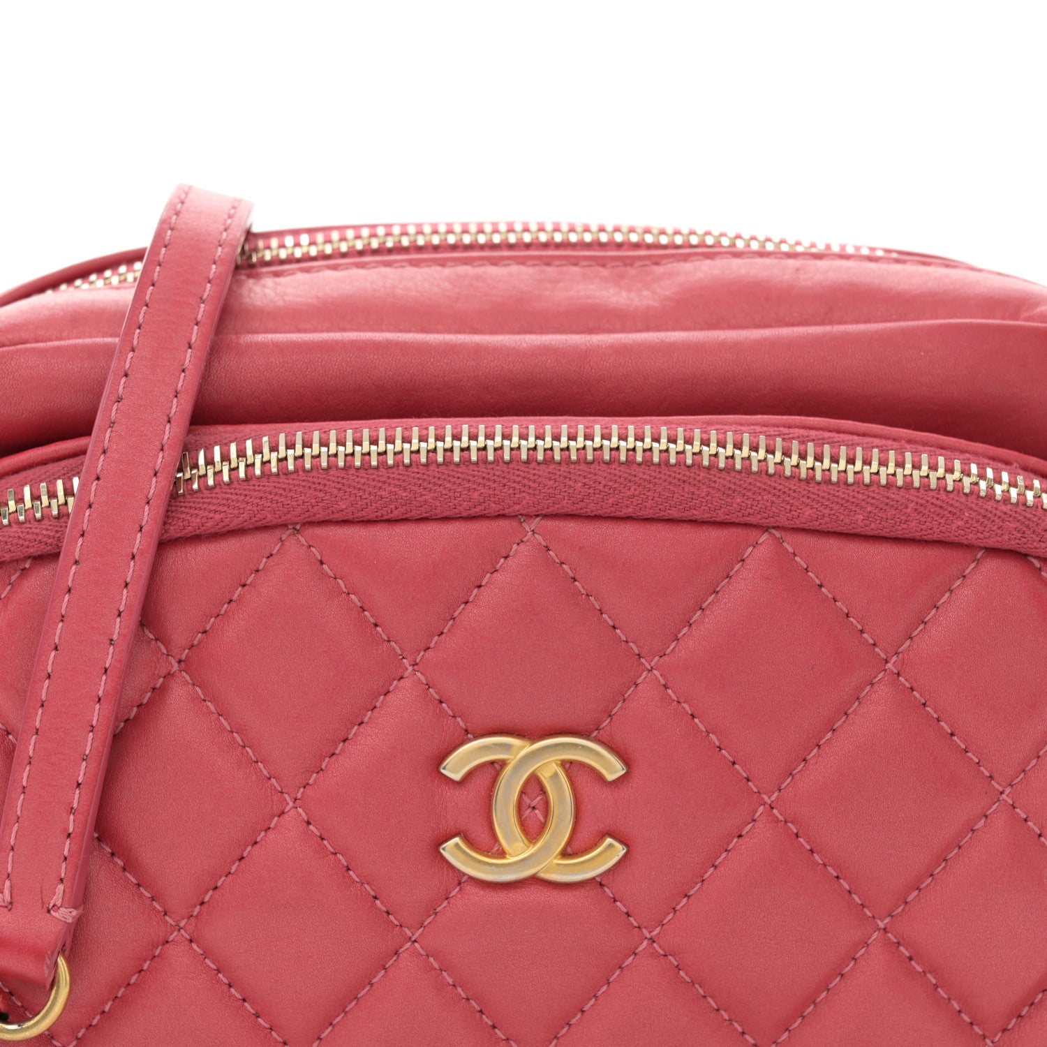 Chanel Calfskin Quilted Day Trips Camera Case Pink 9 of 15
