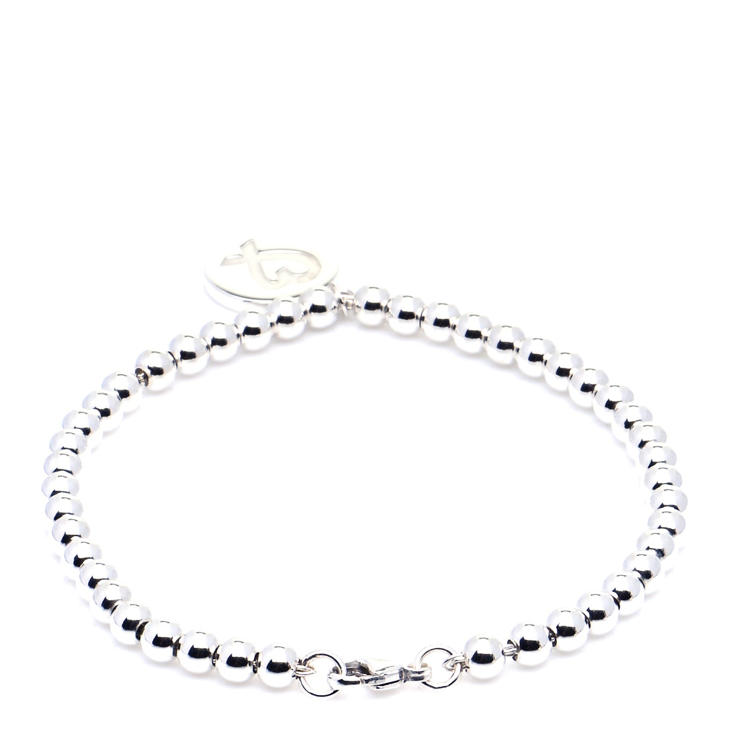 Sterling Silver 4mm Paloma Picasso Loving Heart Tag Bead Bracelet