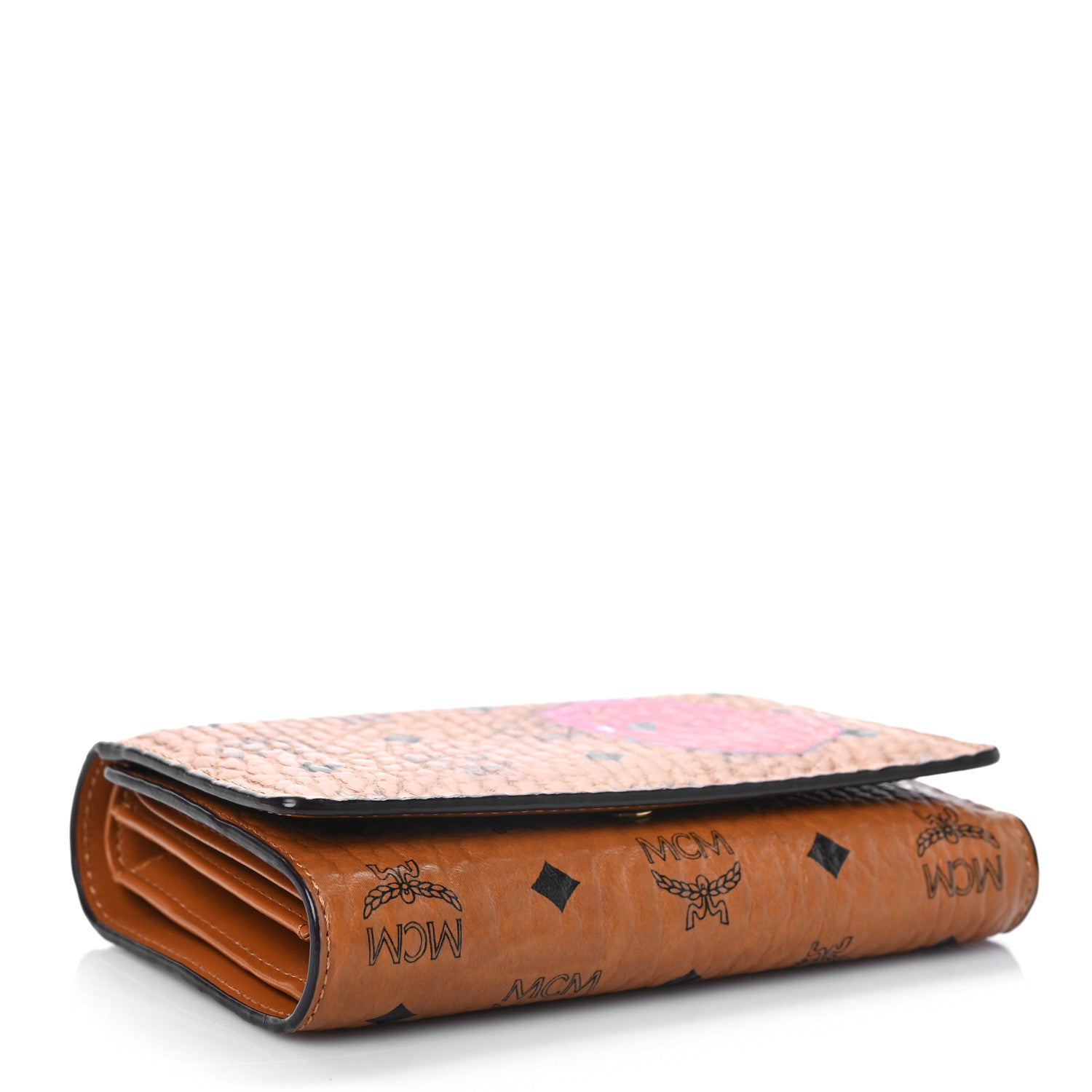 MCM Visetos New Year Series Rooster Three-Fold Flap Wallet Cognac 4 of 9