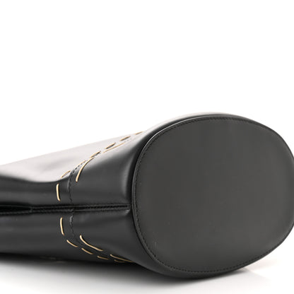 Balenciaga Calfskin Pickstitch Mini Top Handle Bucket Bag Black 9 of 11