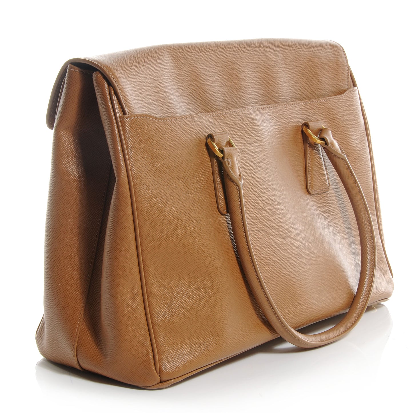 Saffiano Lux Pattina Tote Caramel