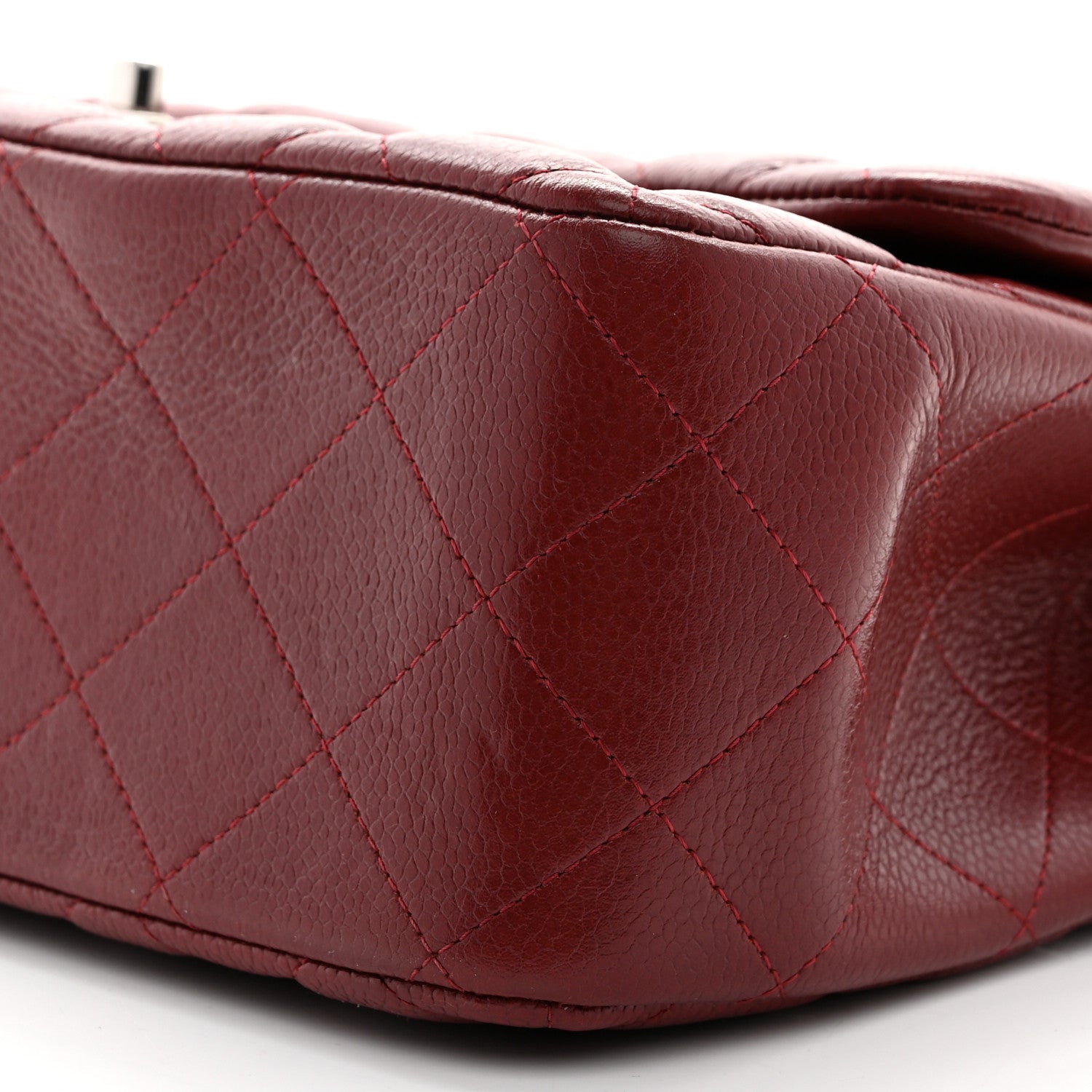 Chanel Caviar Quilted Jumbo Double Flap Dark Red 10 of 10