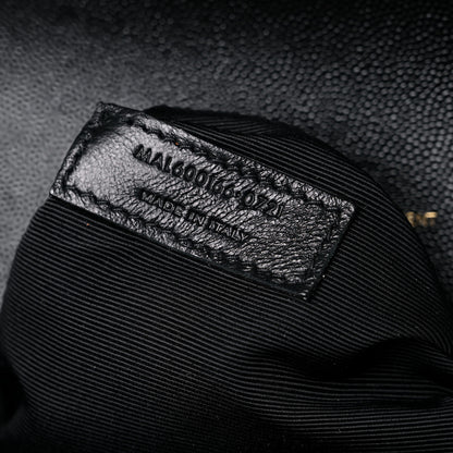Saint Laurent Grain De Poudre Textured Mixed Matelasse Large Triquilt Monogram Satchel Black 8 of 10
