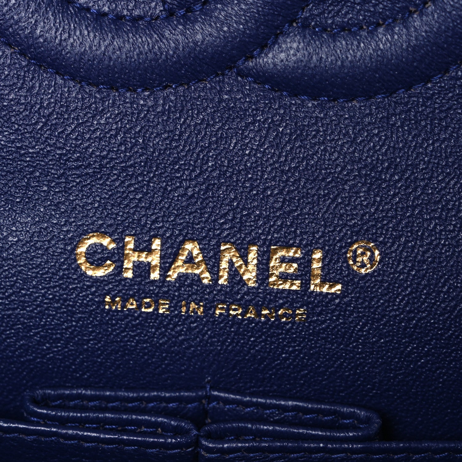 Chanel Lambskin Chevron Quilted Medium Double Flap Blue 5 of 9
