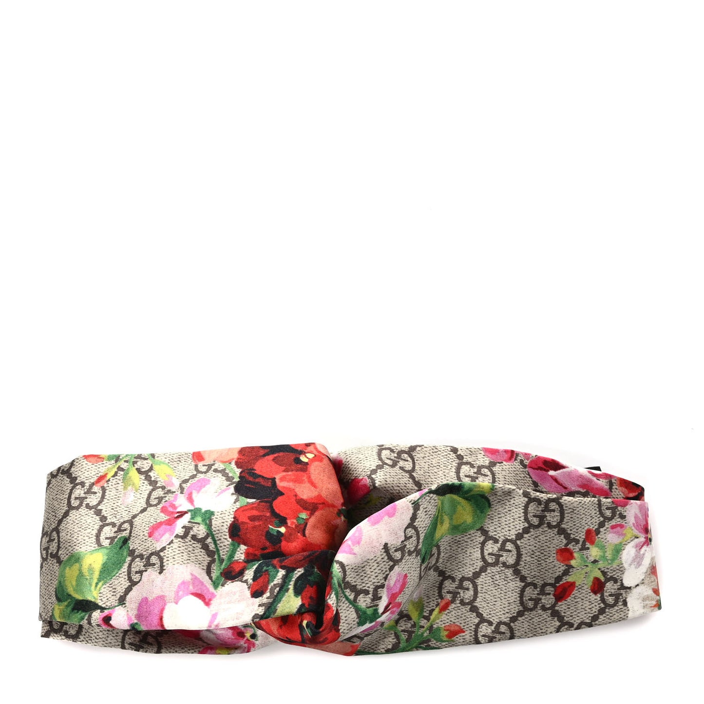 Silk Monogram Blooms Print Headband Antique Rose