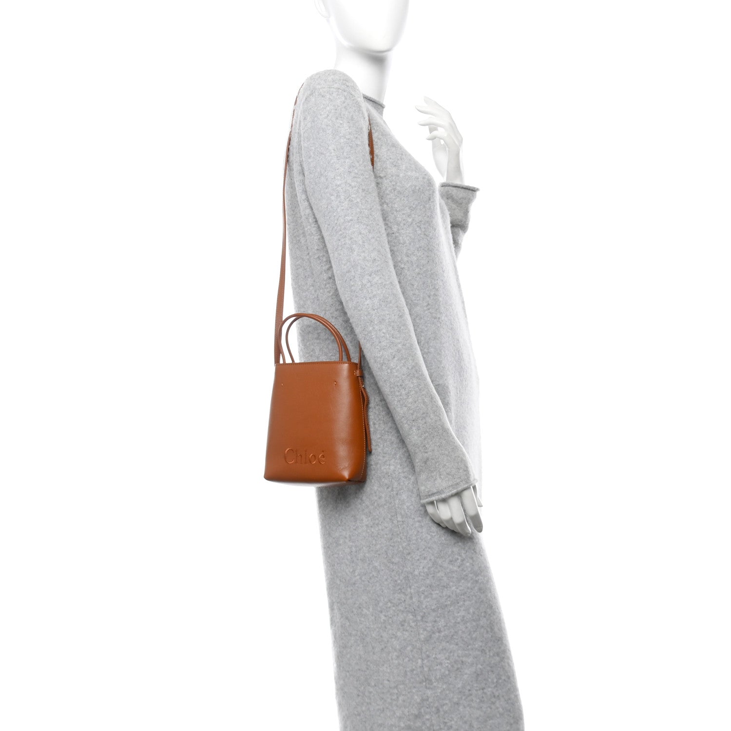 Chloe Shiny Calfskin Micro Sense Tote Bag Caramel 2 of 10