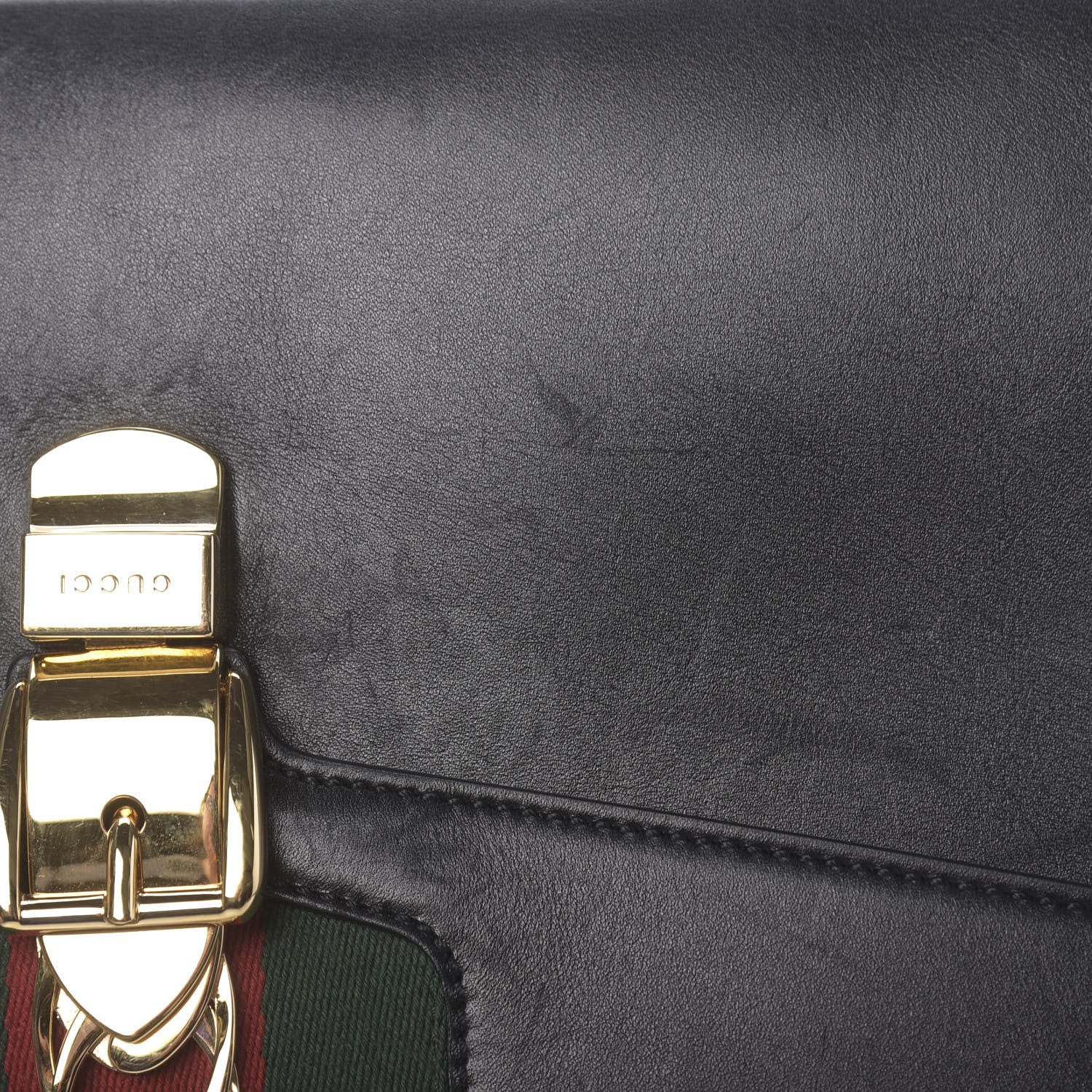 Gucci Calfskin Maxi Sylvie Clutch Black 12 of 19