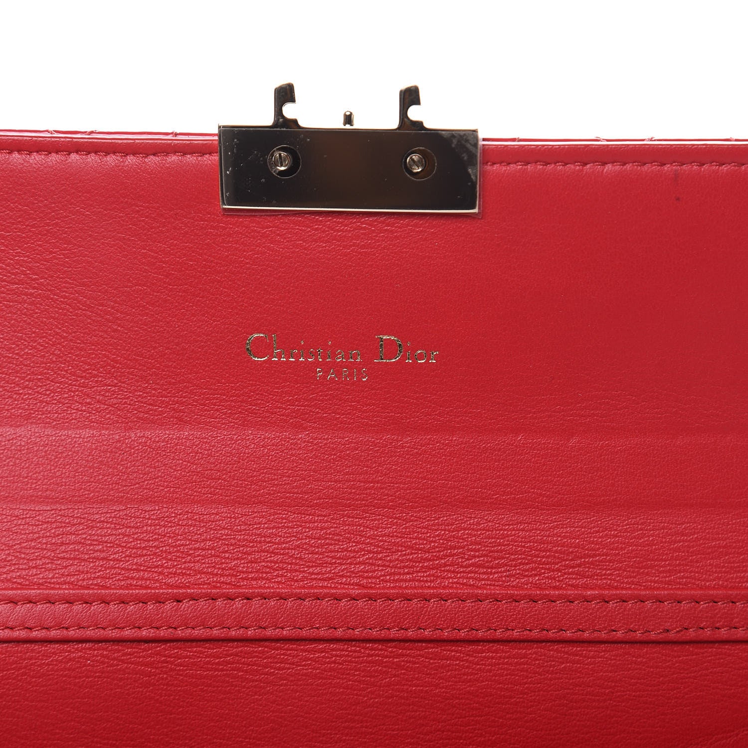 Christian Dior Patent Cannage Miss Dior Chain Wallet Red 6 of 12