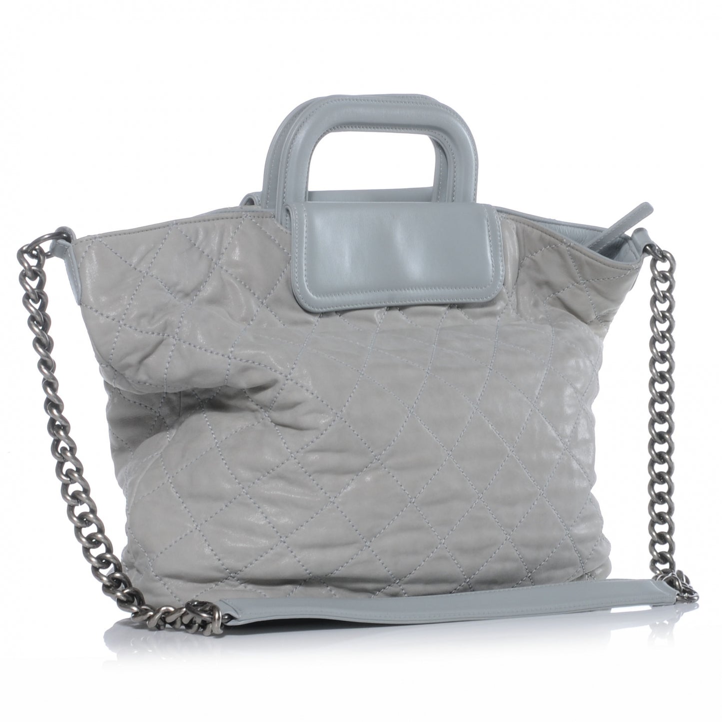 Iridescent Calfskin In The Mix Shopping Tote Grey