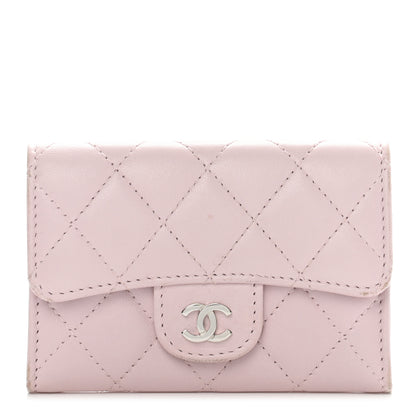 Chanel Lambskin Quilted Flap Card Holder Pink 1 of 13