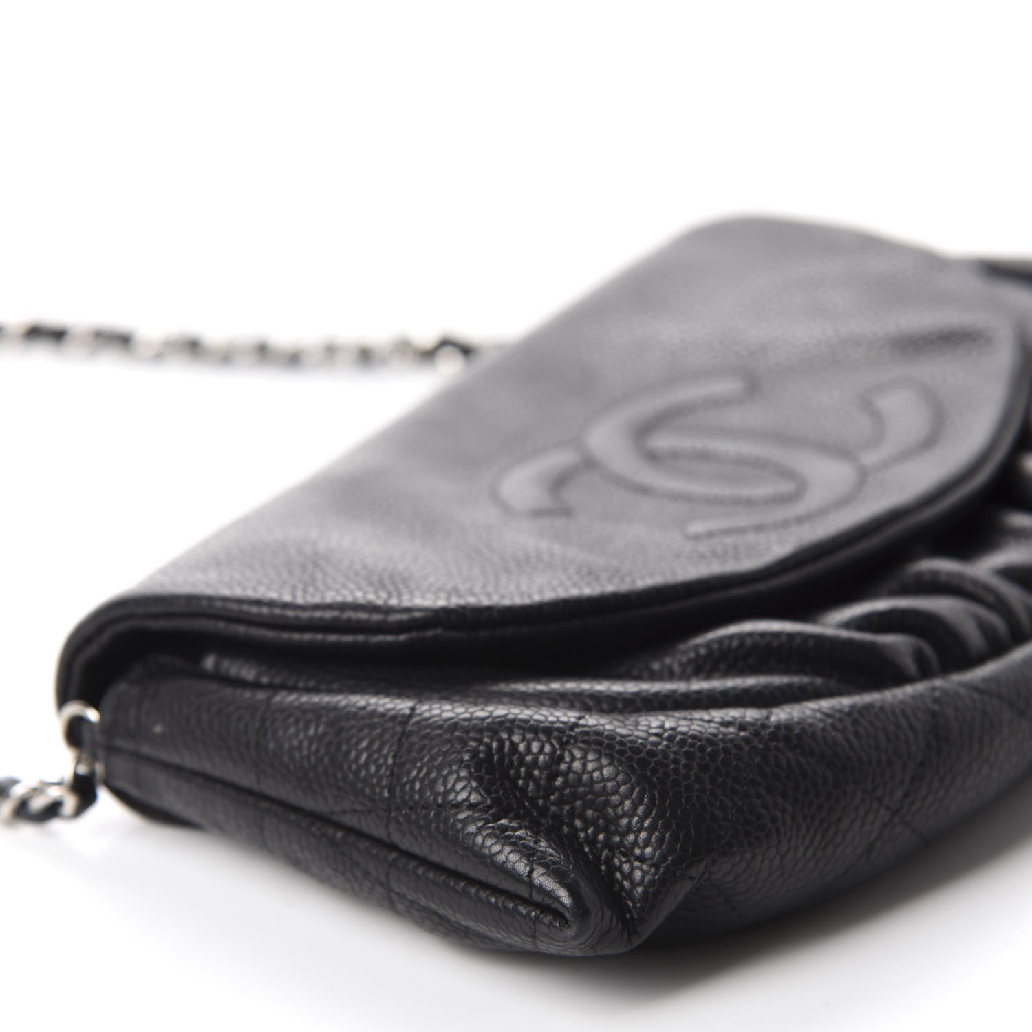 Chanel Caviar Half Moon Wallet On Chain WOC Black 6 of 12