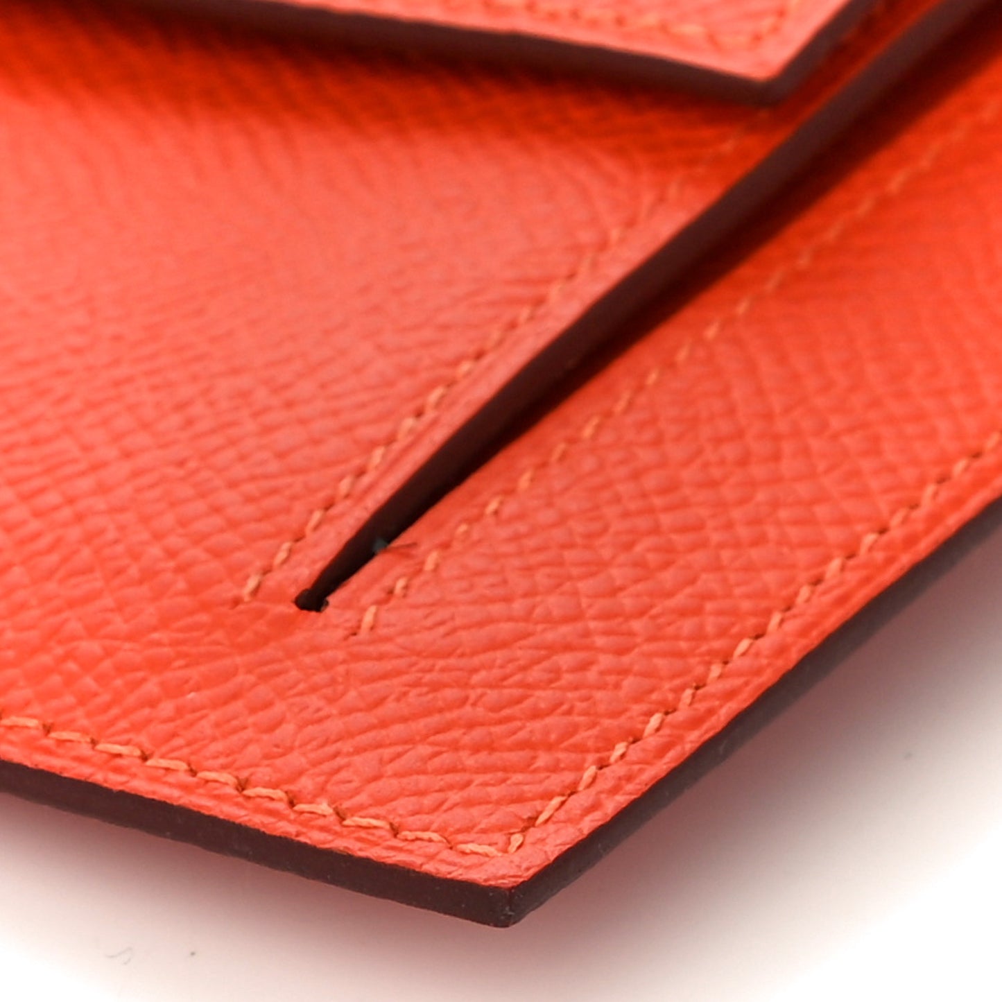 Epsom Kelly Pocket Compact Wallet Orange Poppy