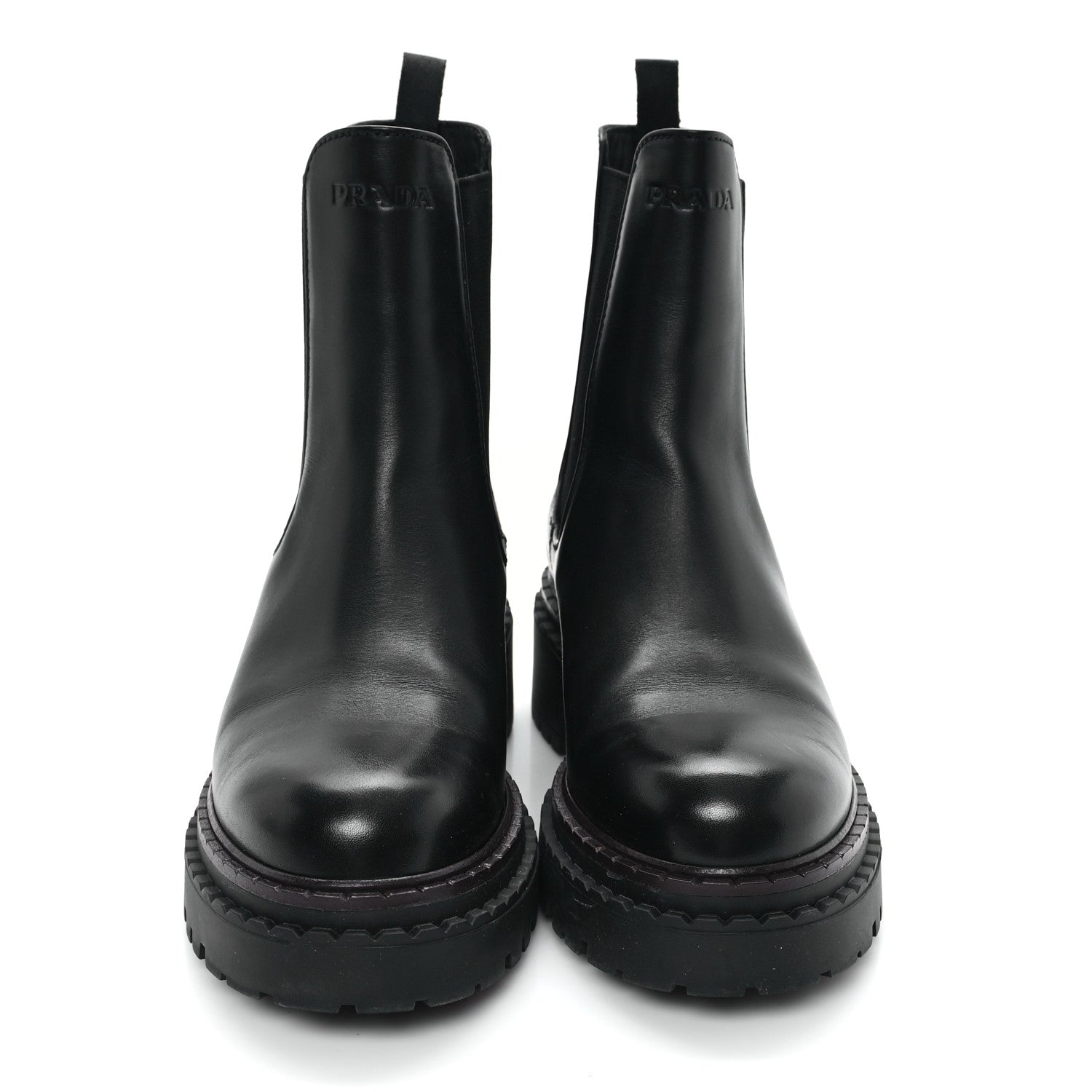 Prada Spazzolato Metal Triangle Logo 50mm Chelsea Boots 37 Black 3 of 11