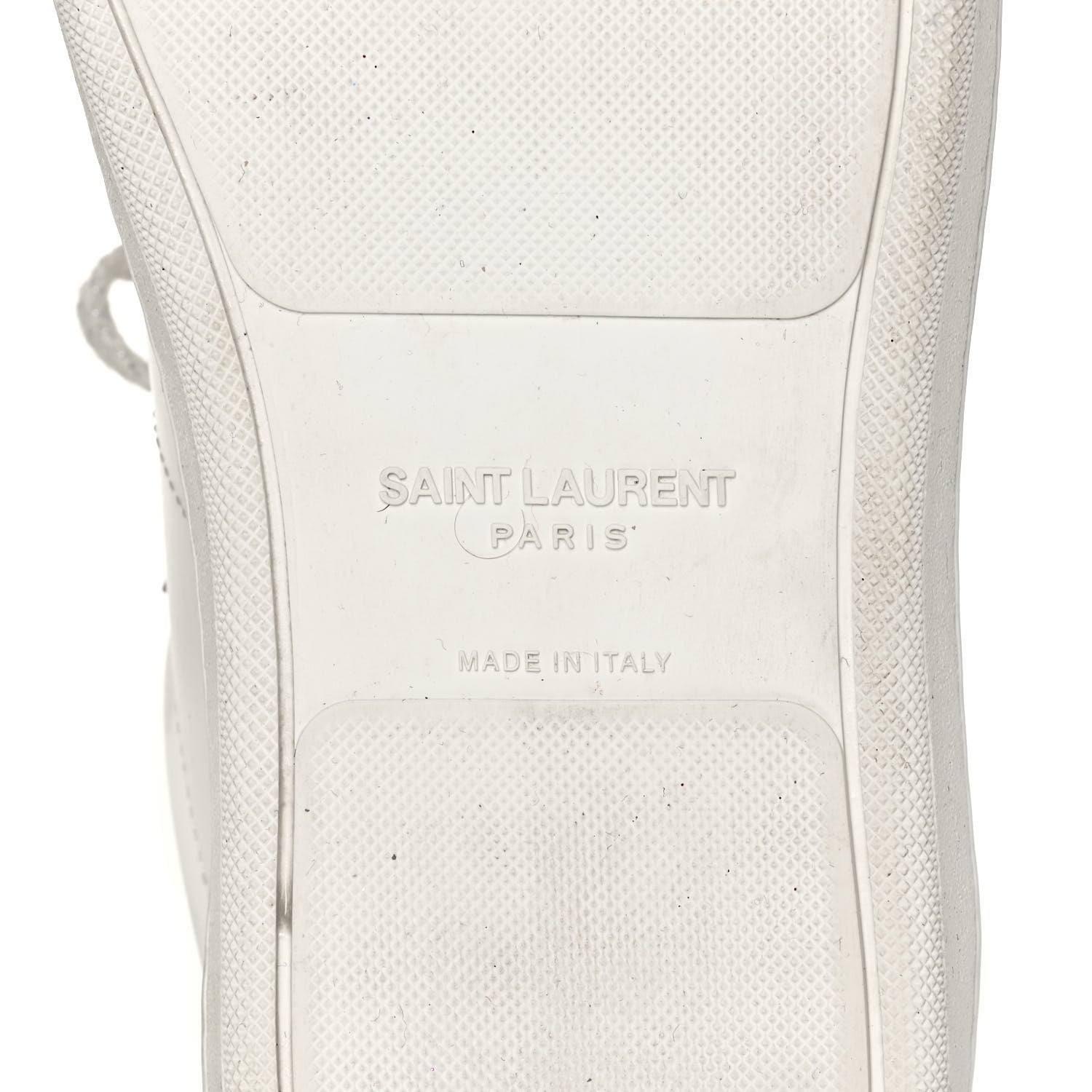Saint Laurent Calfskin Metallic Ayers Signature Court Lips Sneakers 41 Optic White 7 of 12