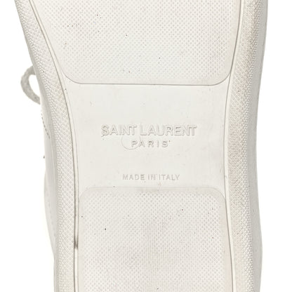 Saint Laurent Calfskin Metallic Ayers Signature Court Lips Sneakers 41 Optic White 7 of 12