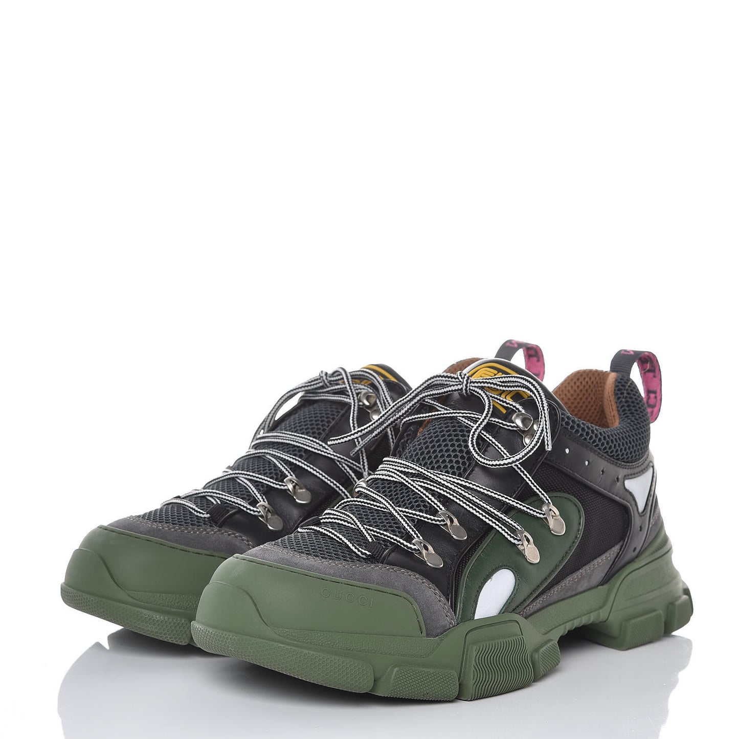 X SEGA Mesh Suede Calfskin Mens Flashtrek Sneakers 10 Loess Black Olive Green