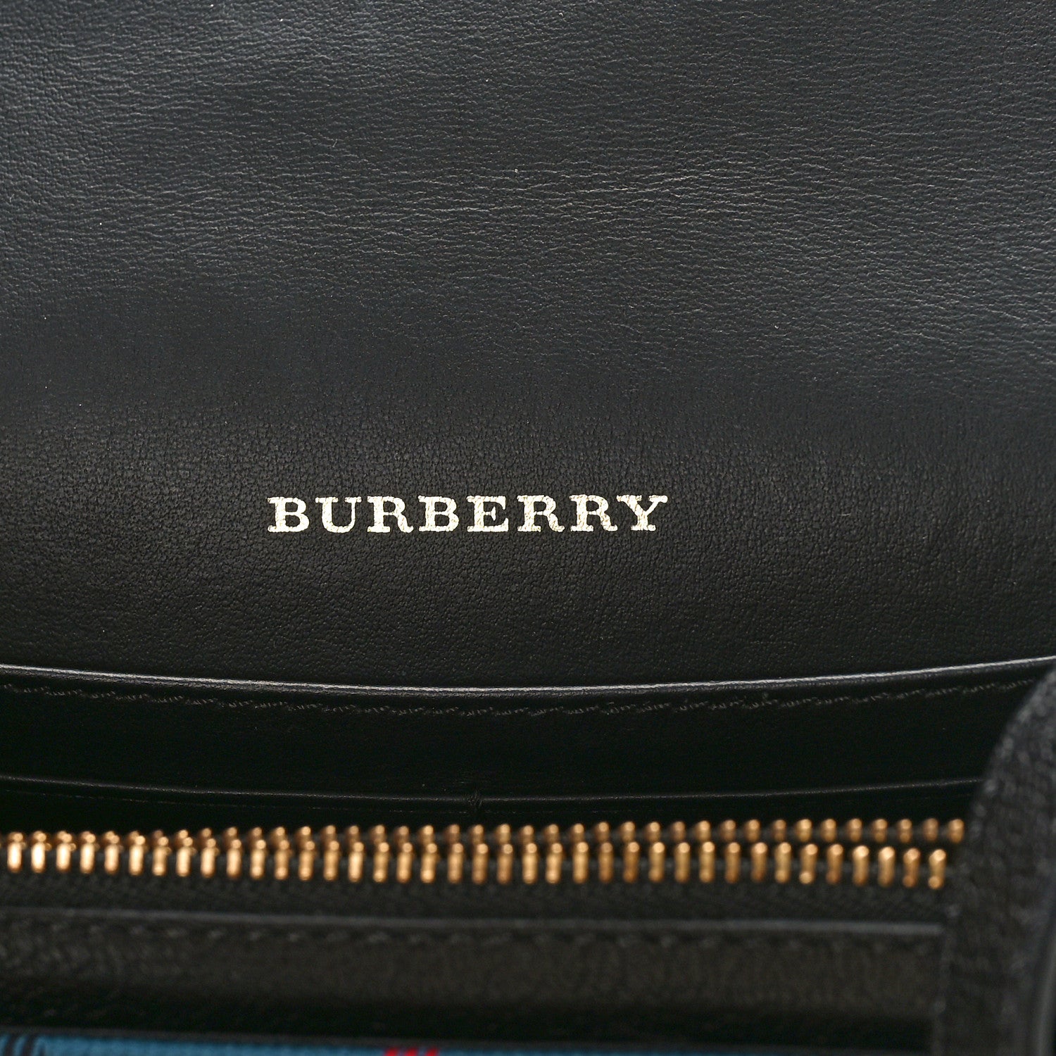 Burberry Canvas Tartan Mix Hampshire Wallet on Chain Yellow Multicolor 6 of 9