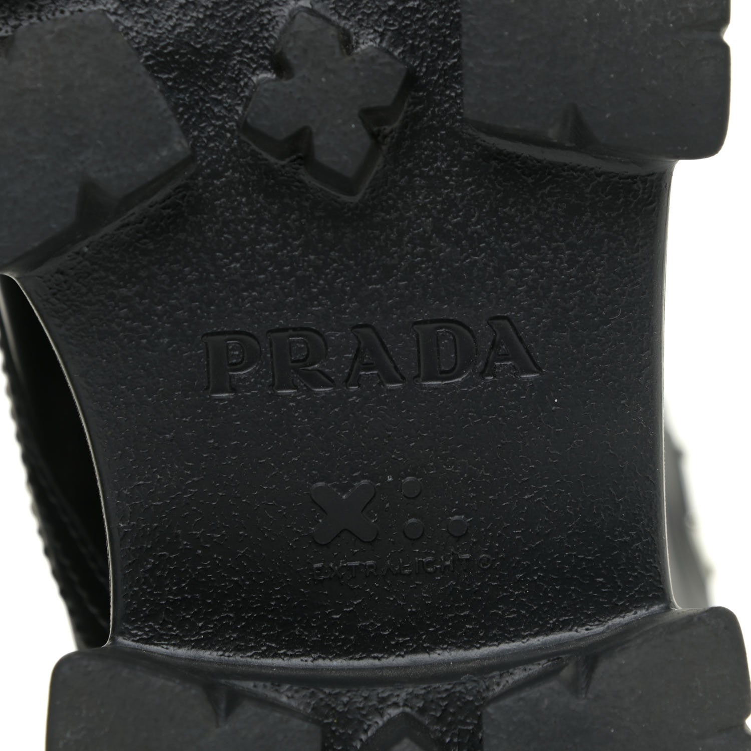 Prada Spazzolato Rois Nylon Metal Triangle Logo Monolith Pouch Pocket 55mm Boots 39.5 Black 10 of 20