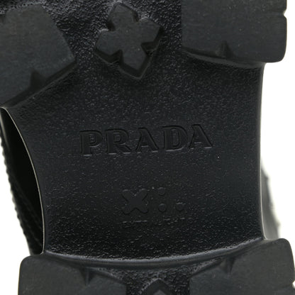 Prada Spazzolato Rois Nylon Metal Triangle Logo Monolith Pouch Pocket 55mm Boots 39.5 Black 10 of 20