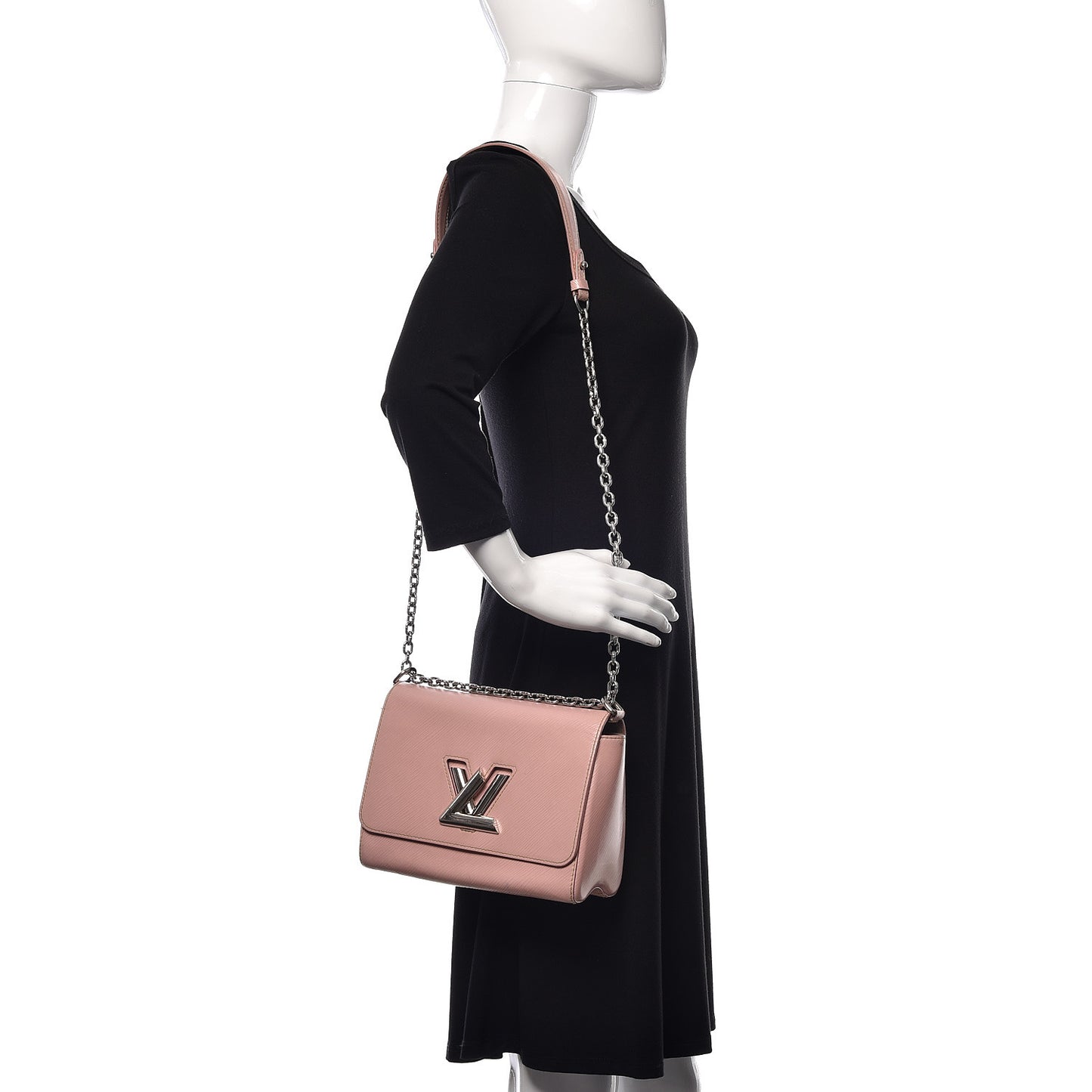Epi Twist Shoulder Bag MM Rose Ballerine