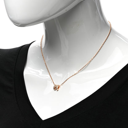 Hermes Lacquered Rose Gold Mini Pop H Pendant Necklace Marron Glace 2 of 6