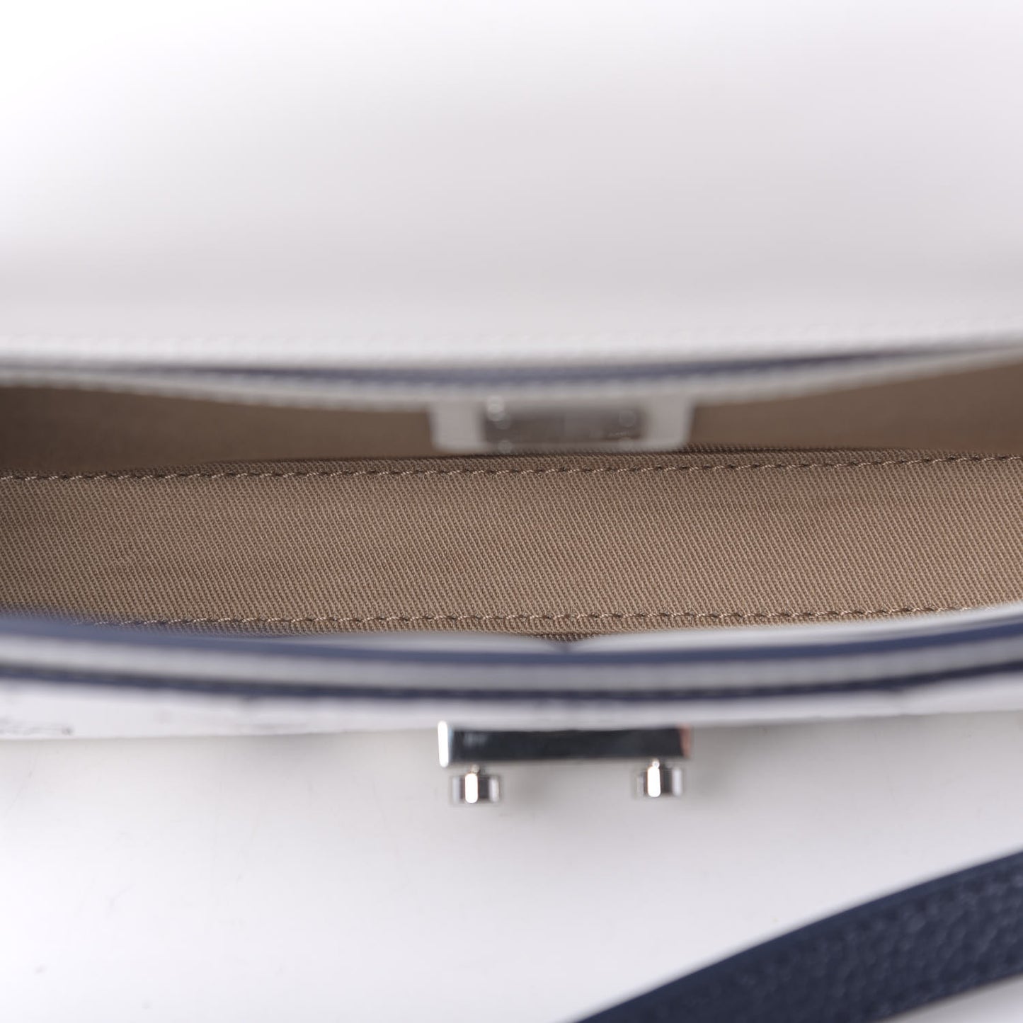 Calfskin Visetos Monogram Millie Color Block Crossbody Bag White Mood Indigo