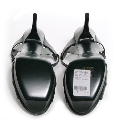 Saint Laurent Calfskin Tribute 75 Platform Sandals Dark Leaf 40 5 of 7