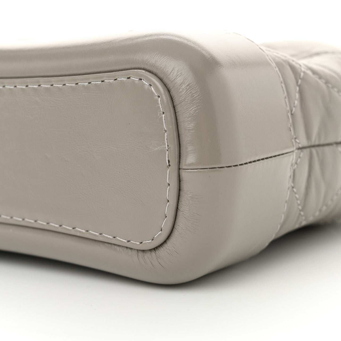 Aged Calfskin Quilted Small Gabrielle Hobo Grey