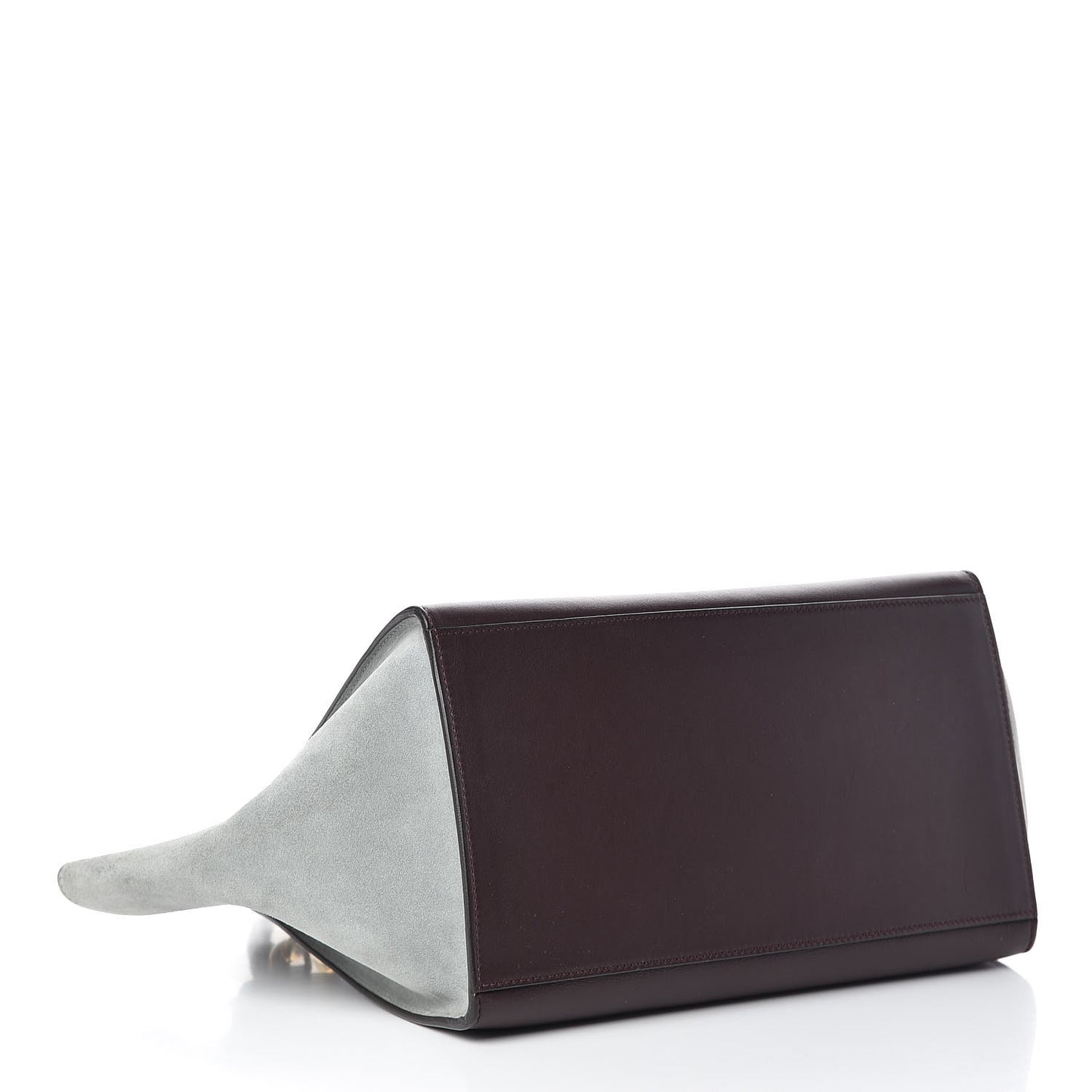 Smooth Calfskin Suede Medium Tri-Color Trapeze Dark Grey