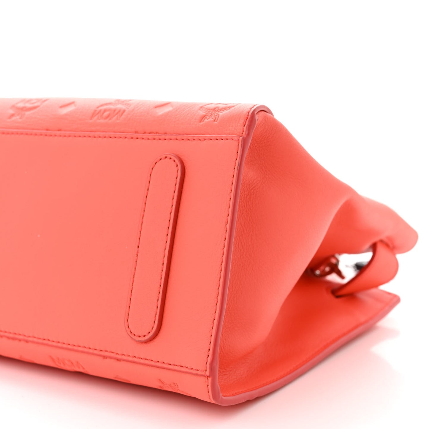 Calfskin Ottomar Monogram Medium Essential Tote Hot Coral