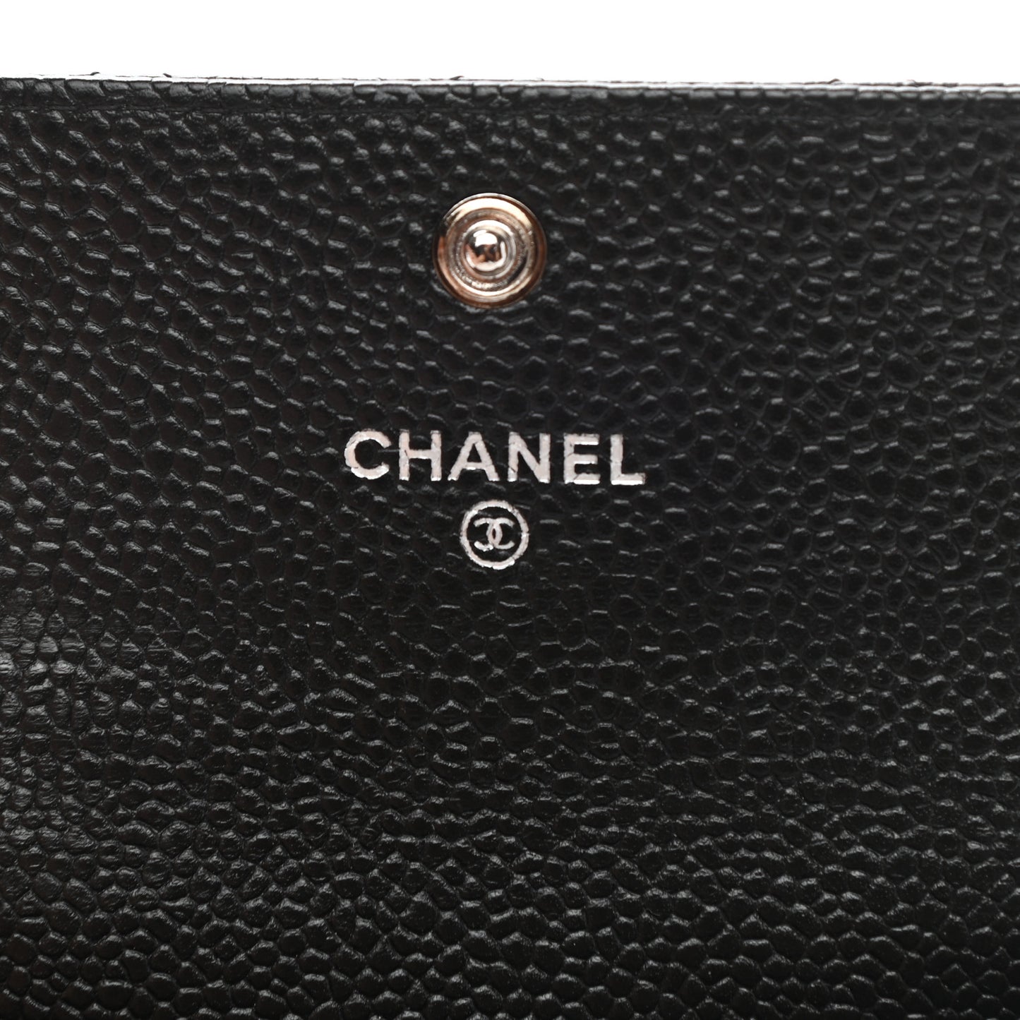 Caviar Quilted Flap Card Holder Black