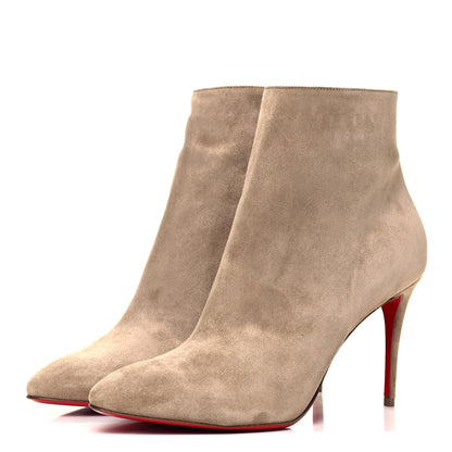 Christian Louboutin Veau Velours Eloise Booty 85 Ankle Boots 40 Nocciola 3 of 6
