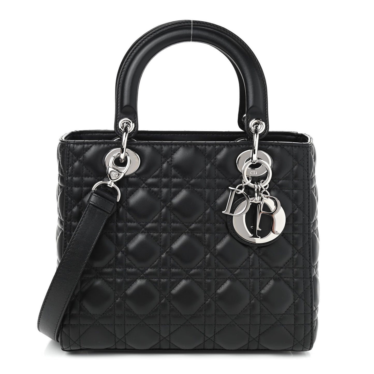 Lambskin Cannage Medium Lady Dior Black