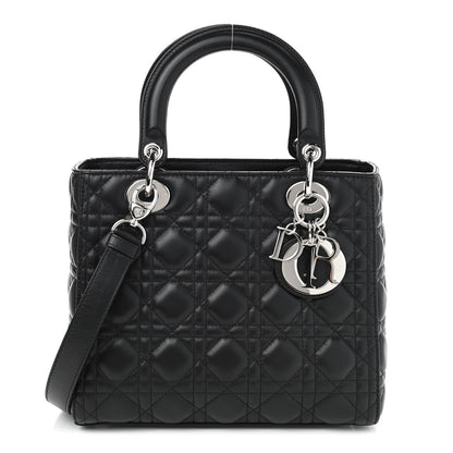 Christian Dior Lambskin Cannage Medium Lady Dior Black 1 of 9