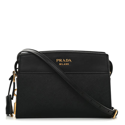 Prada Saffiano Soft Calfskin Bandoliera Bag Black 1 of 11
