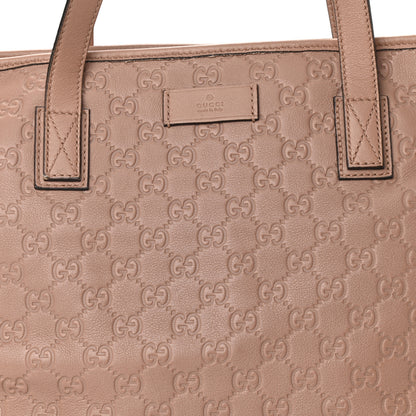 Gucci Guccissima Medium Zippered Shopping Tote Rose Beige 7 of 11