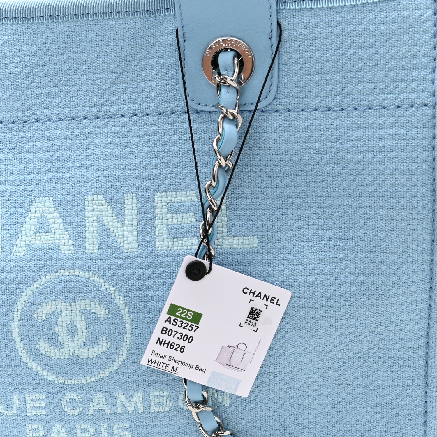 Chanel Mixed Fibers Small Deauville Tote Light Blue 12 of 13
