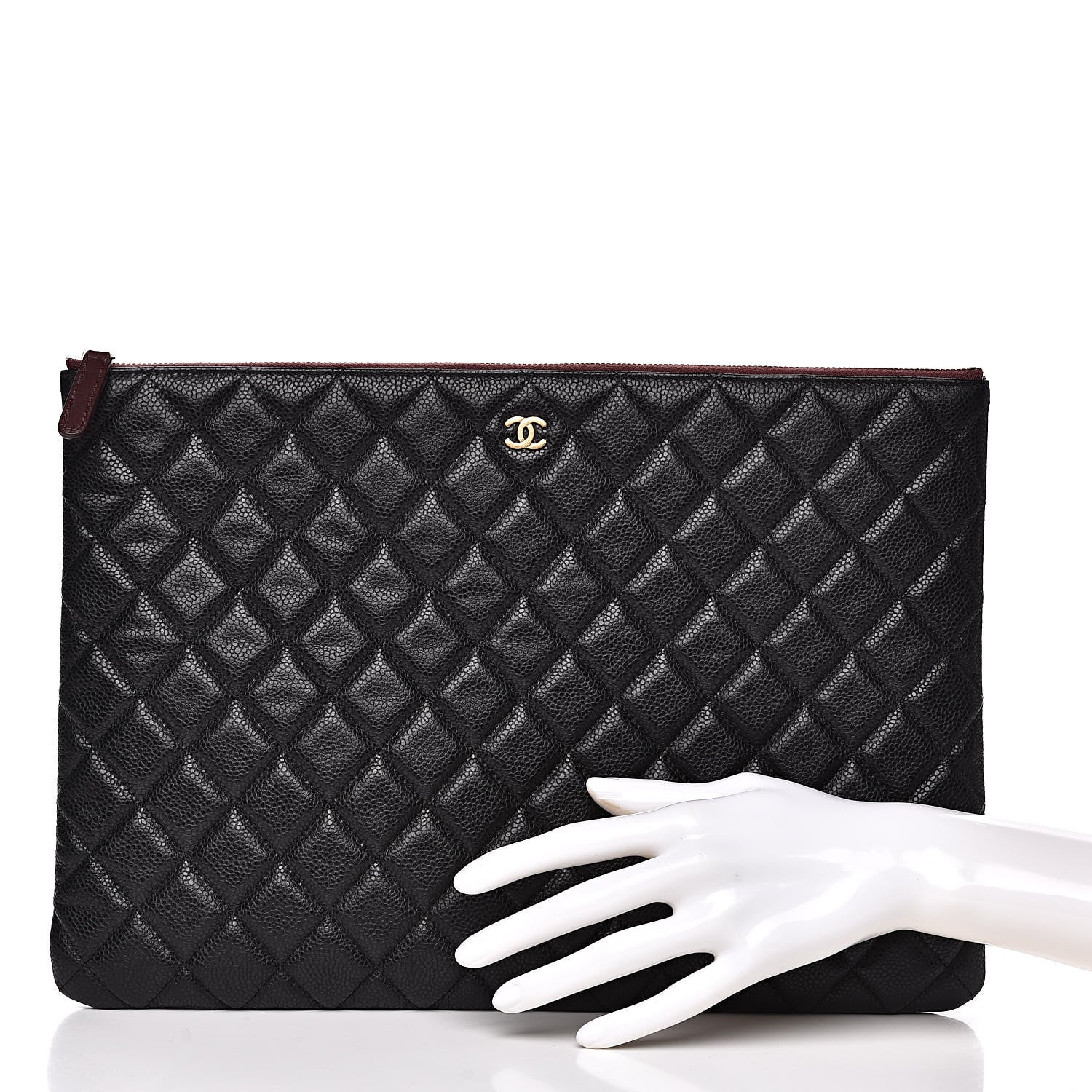 Chanel Caviar Quilted Large Cosmetic Case Black 2 of 10