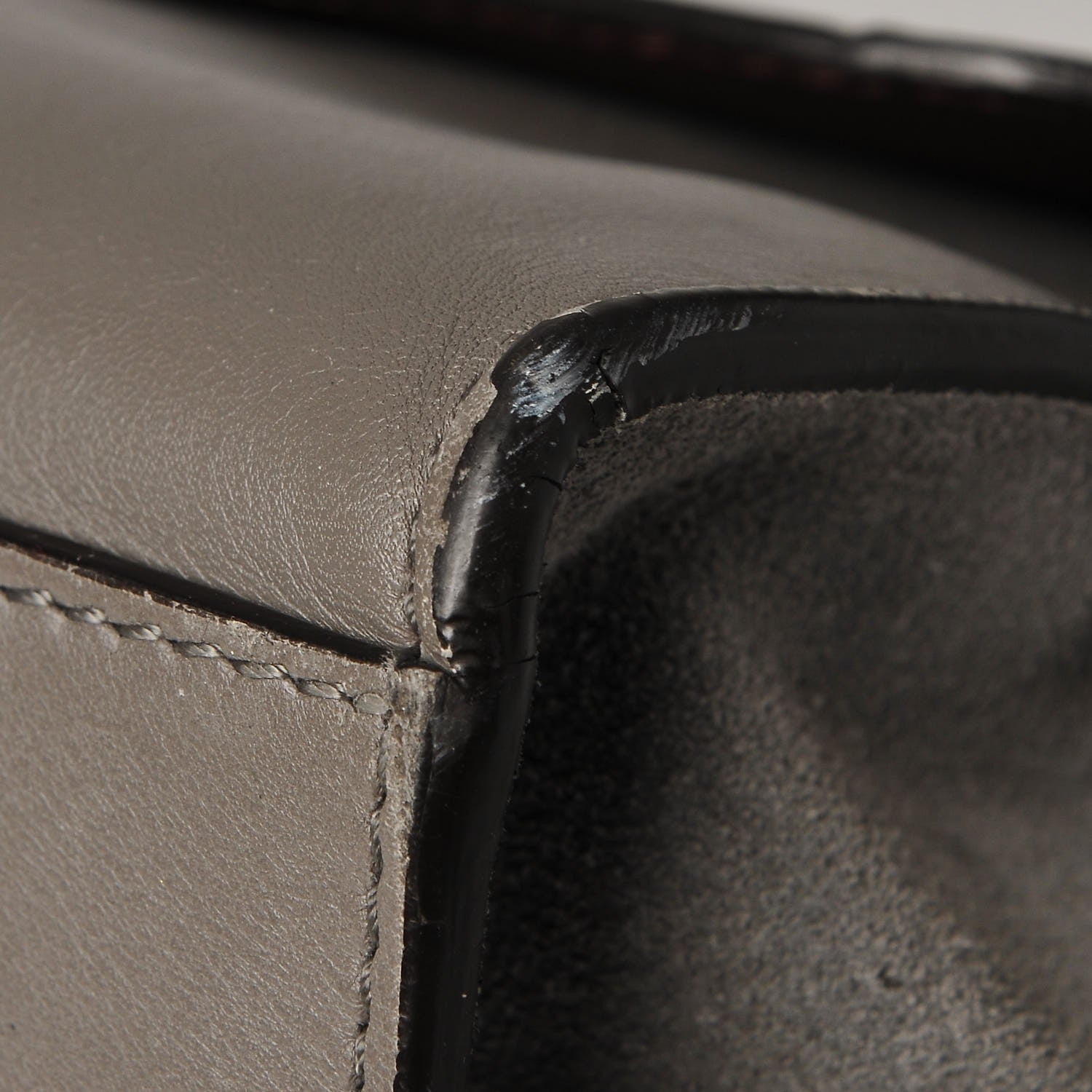 Celine Crocodile Embossed Nubuck Medium Trapeze Grey 11 of 13