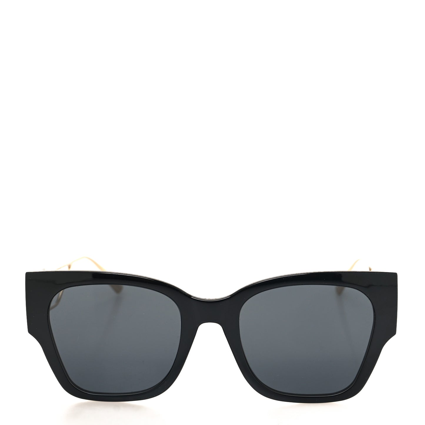 CHRISTIAN DIOR Rectangular 30 Montaigne 1 Sunglasses Black Gold