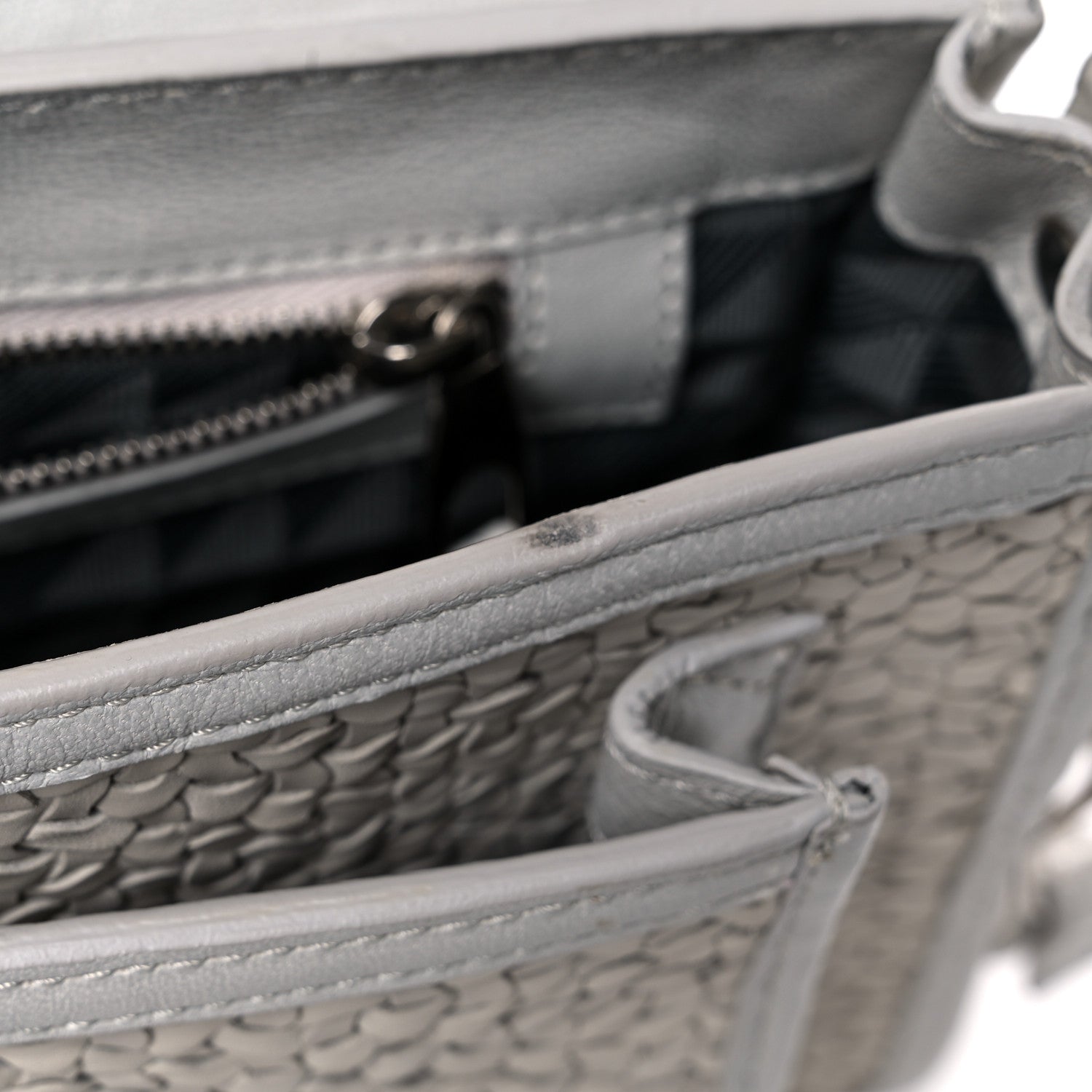 Proenza Schouler Lambskin Woven Tiny PS1 Satchel Ivory 12 of 26