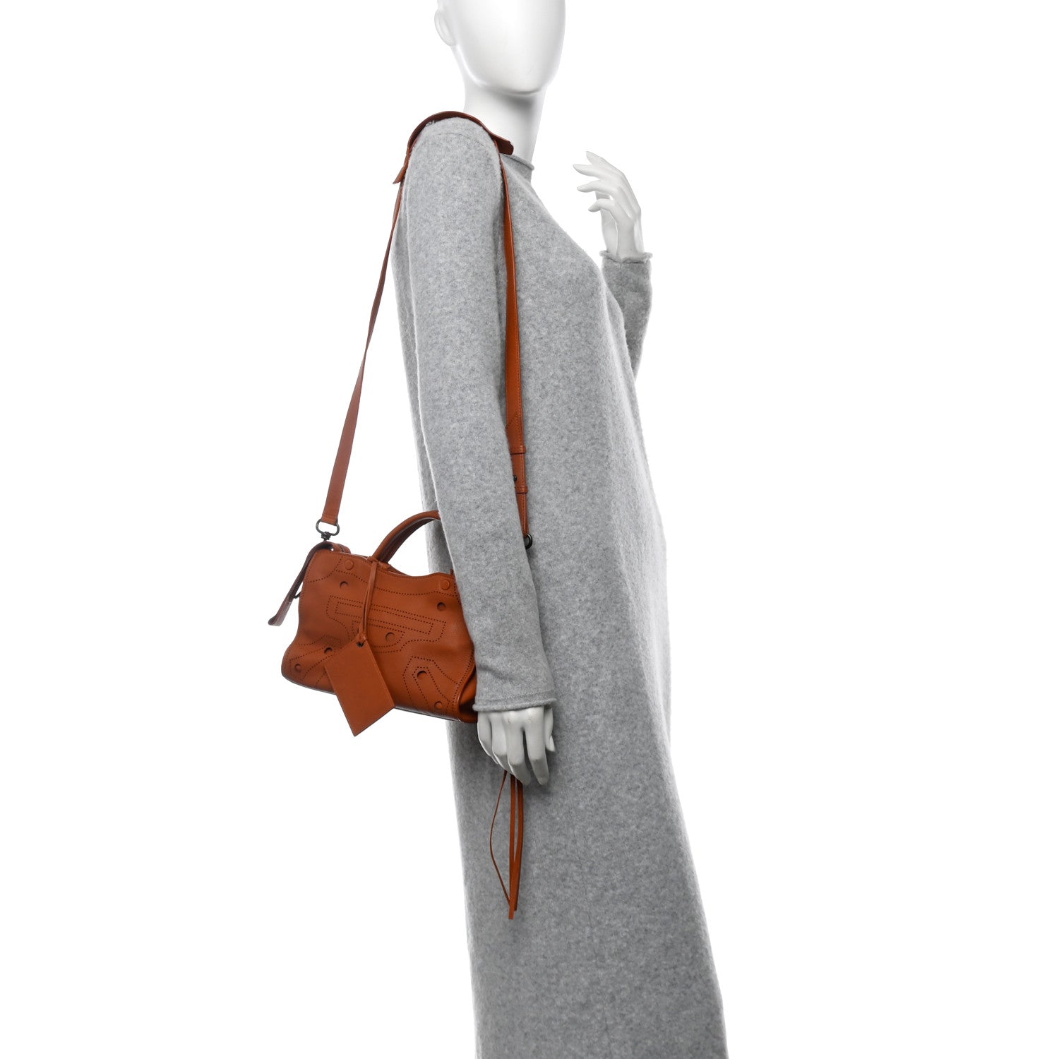 Balenciaga Veau Grana Perforated Blackout Hardware Mini City Marron Caramel 2 of 12