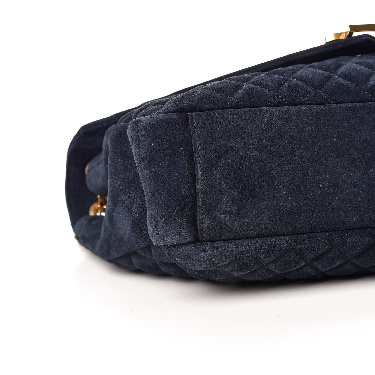 Saint Laurent Suede Mixed Matelasse Triquilt Large Monogram Envelope Satchel Navy Blue 5 of 9