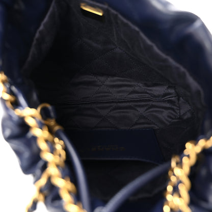 Chanel Shiny Calfskin Quilted Mini Chanel 22 Navy Blue 8 of 21