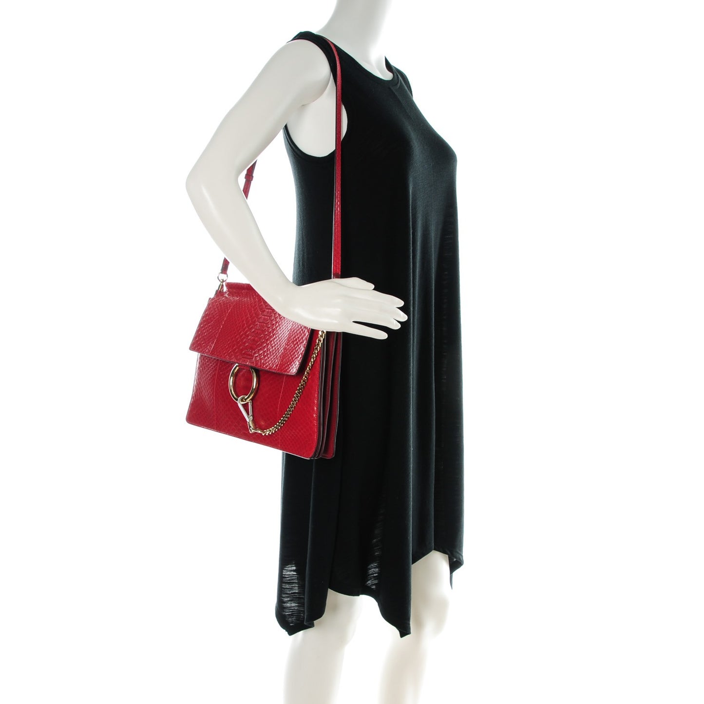 Python Medium Faye Shoulder Bag Red