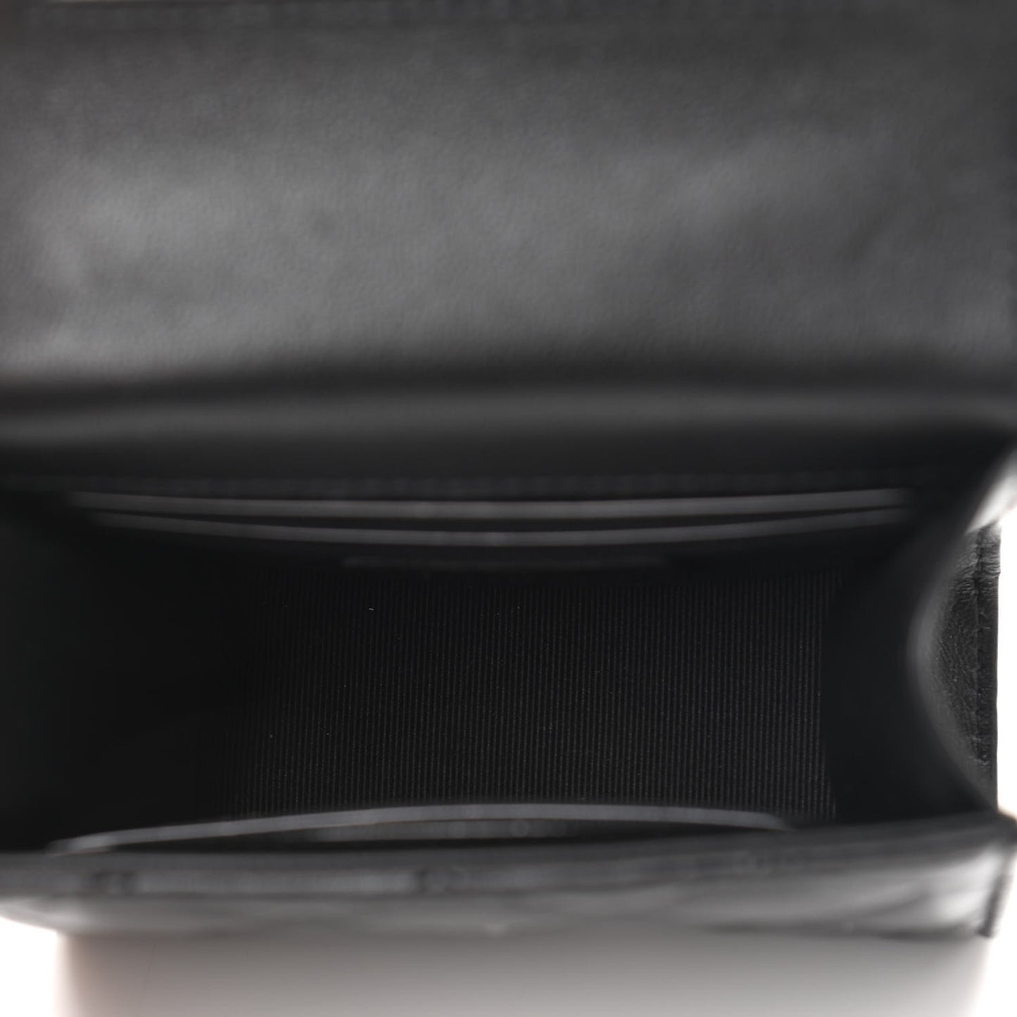 Lambskin Quilted Top Handle Flap Clutch With Chain Black