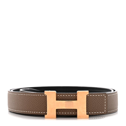 Hermes Swift Epsom 24mm Mini Constance H Belt Black Etoupe 1 of 6