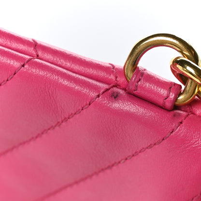 Saint Laurent Calfskin Matelasse Chevron Monogram A5 Wristlet Bubblegum 8 of 8