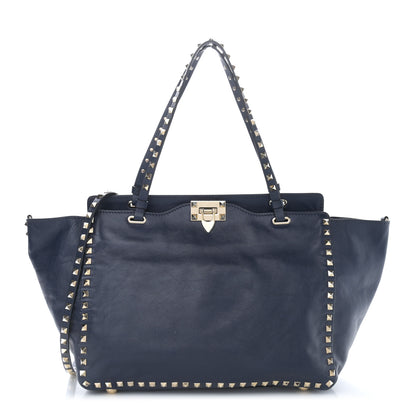 Valentino Garavani Vitello Medium Rockstud Tote Marine 1 of 13
